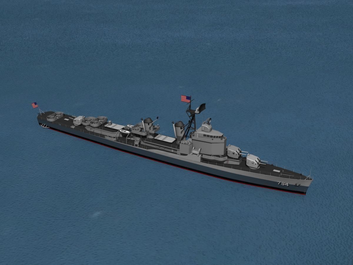 Gearing Class Destroyer DDR-784 USS McKean 3D model_16