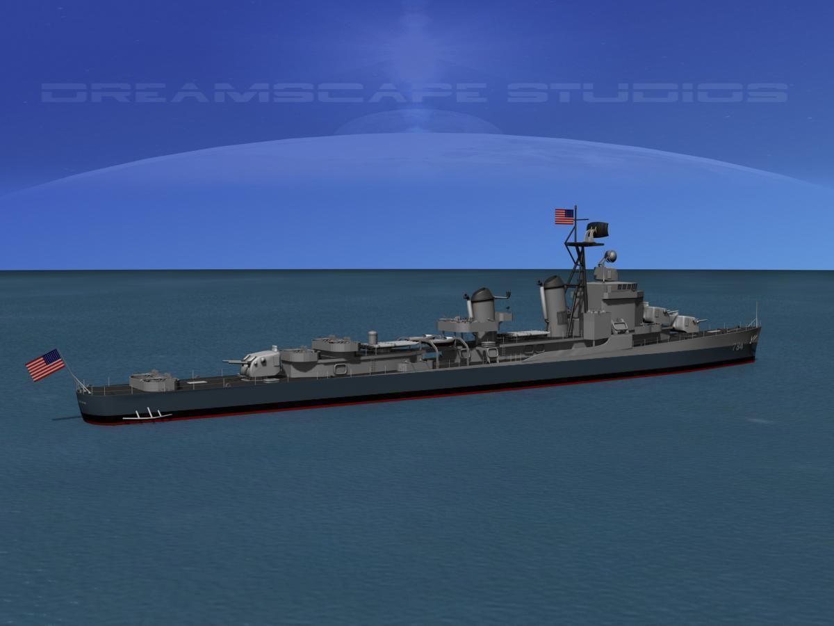 Gearing Class Destroyer DDR-784 USS McKean 3D model_9