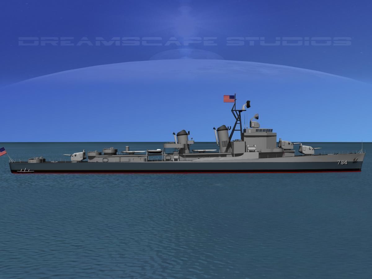 Gearing Class Destroyer DDR-784 USS McKean 3D model_8