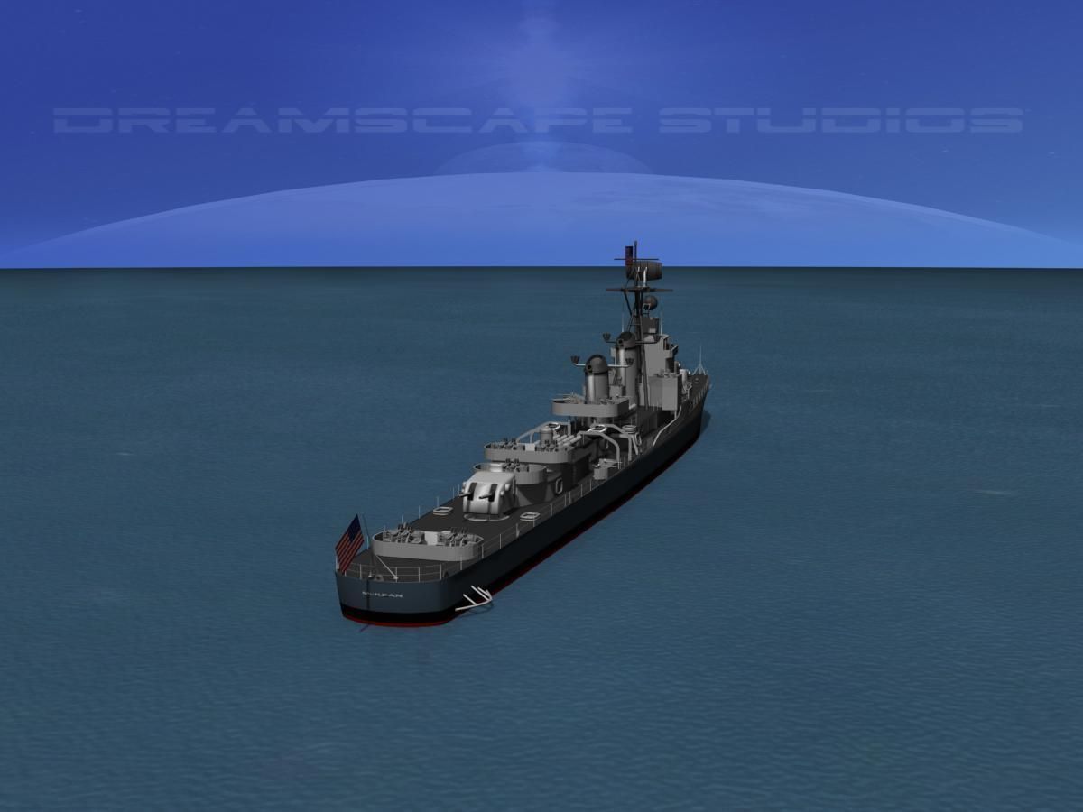 Gearing Class Destroyer DDR-784 USS McKean 3D model_10