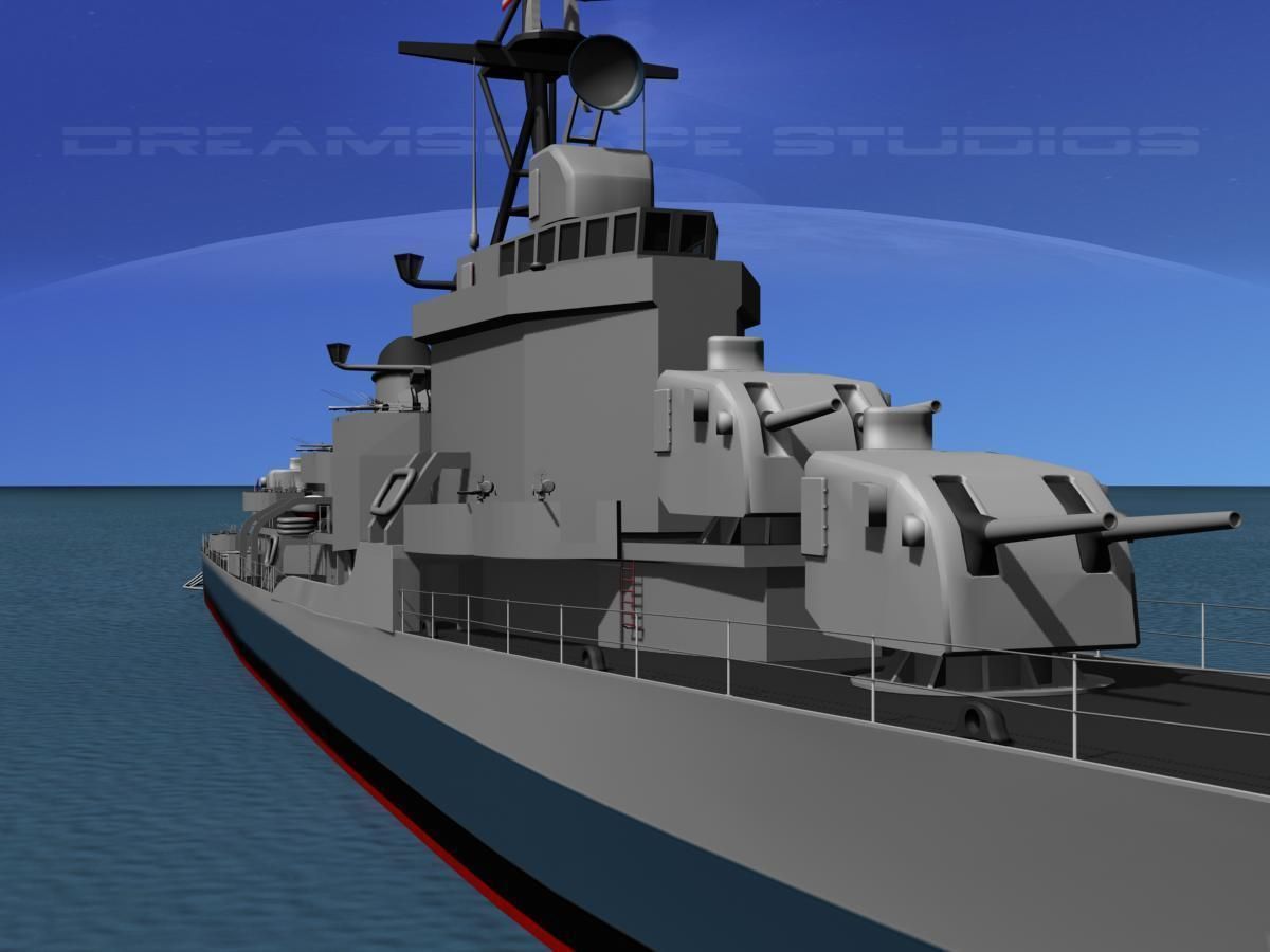 Gearing Class Destroyer DDR-784 USS McKean 3D model_1