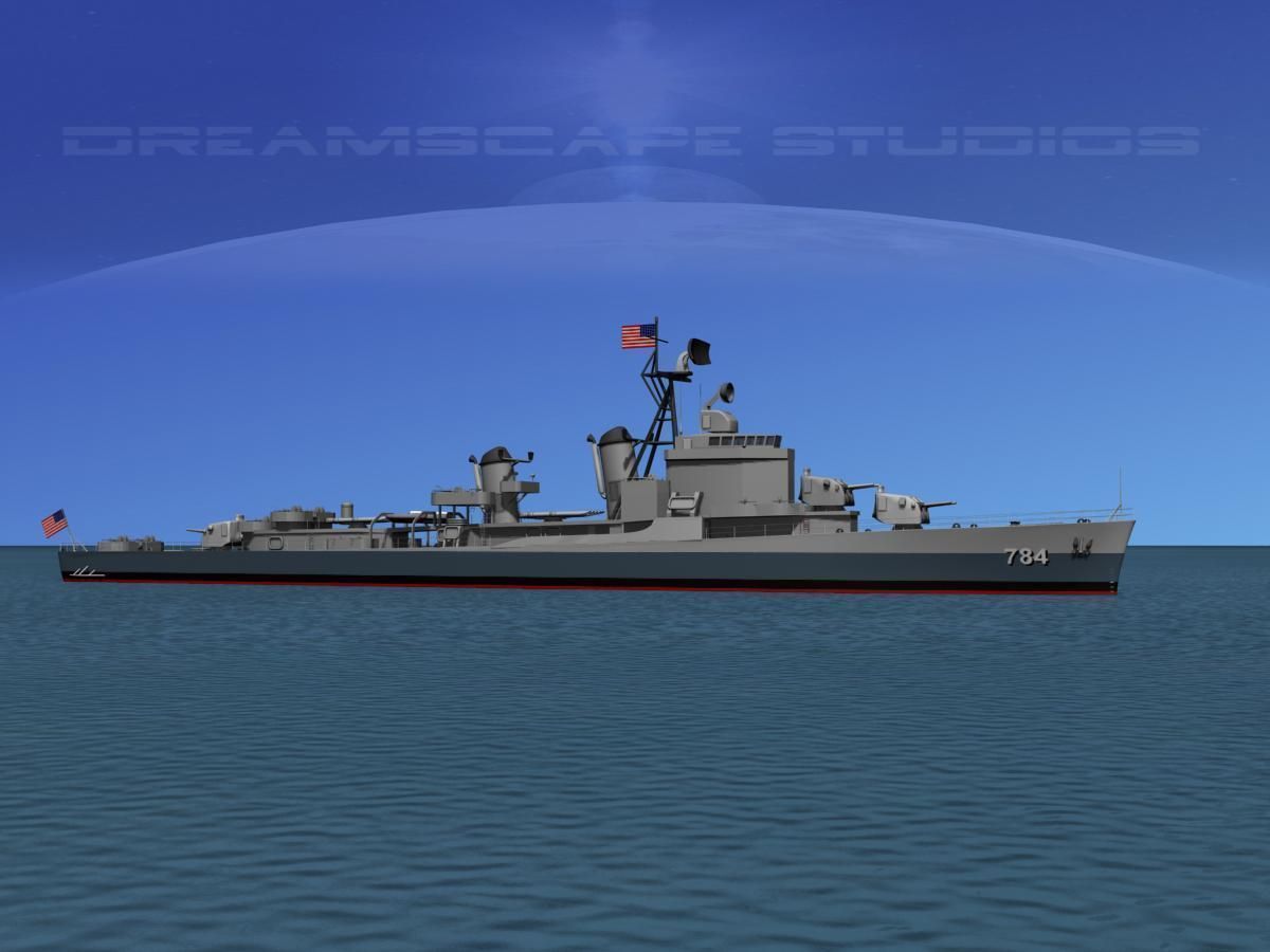 Gearing Class Destroyer DDR-784 USS McKean 3D model_7