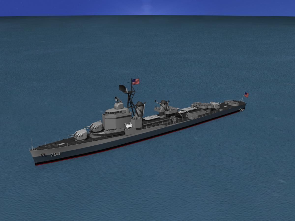 iphone model autocad 784 DDR Model .max .obj McKean USS rigged 3D Class Gearing Destroyer
