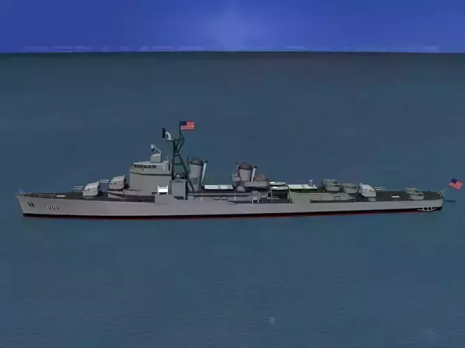 Gearing Class Destroyer DDR-806 USS Higbee 3D model