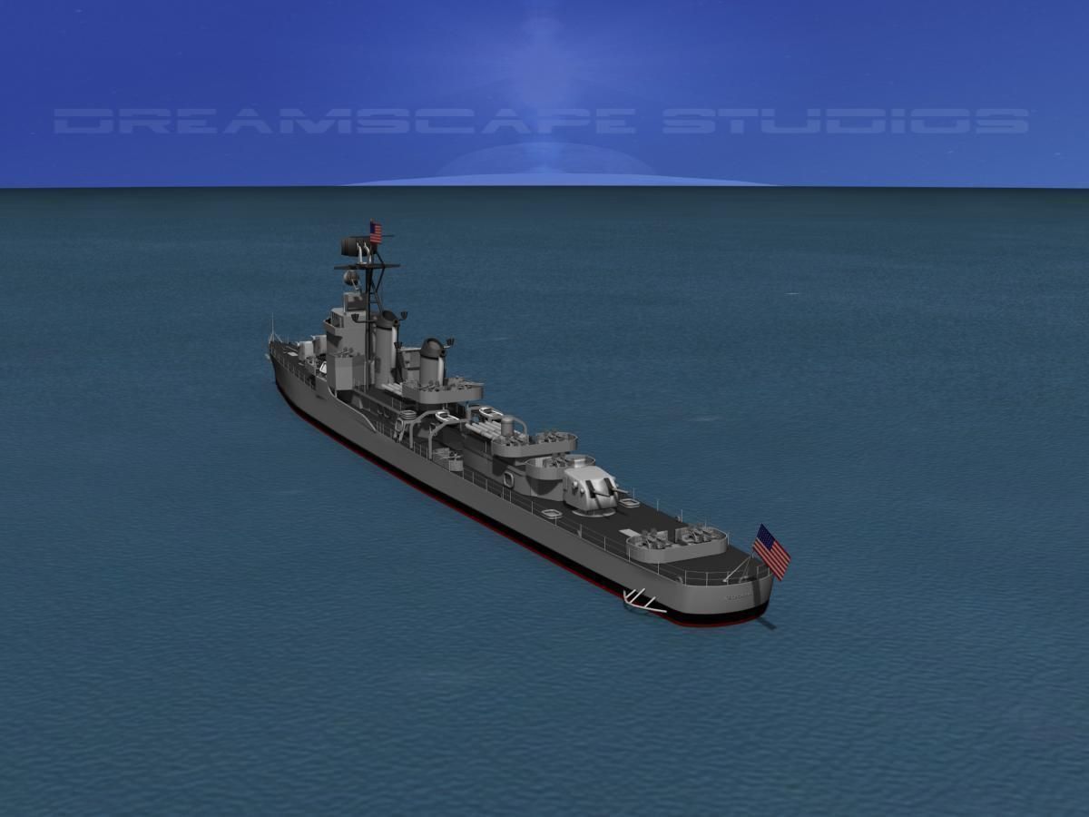Gearing Class Destroyer DDR-831 USS Goodrich 3D model_11