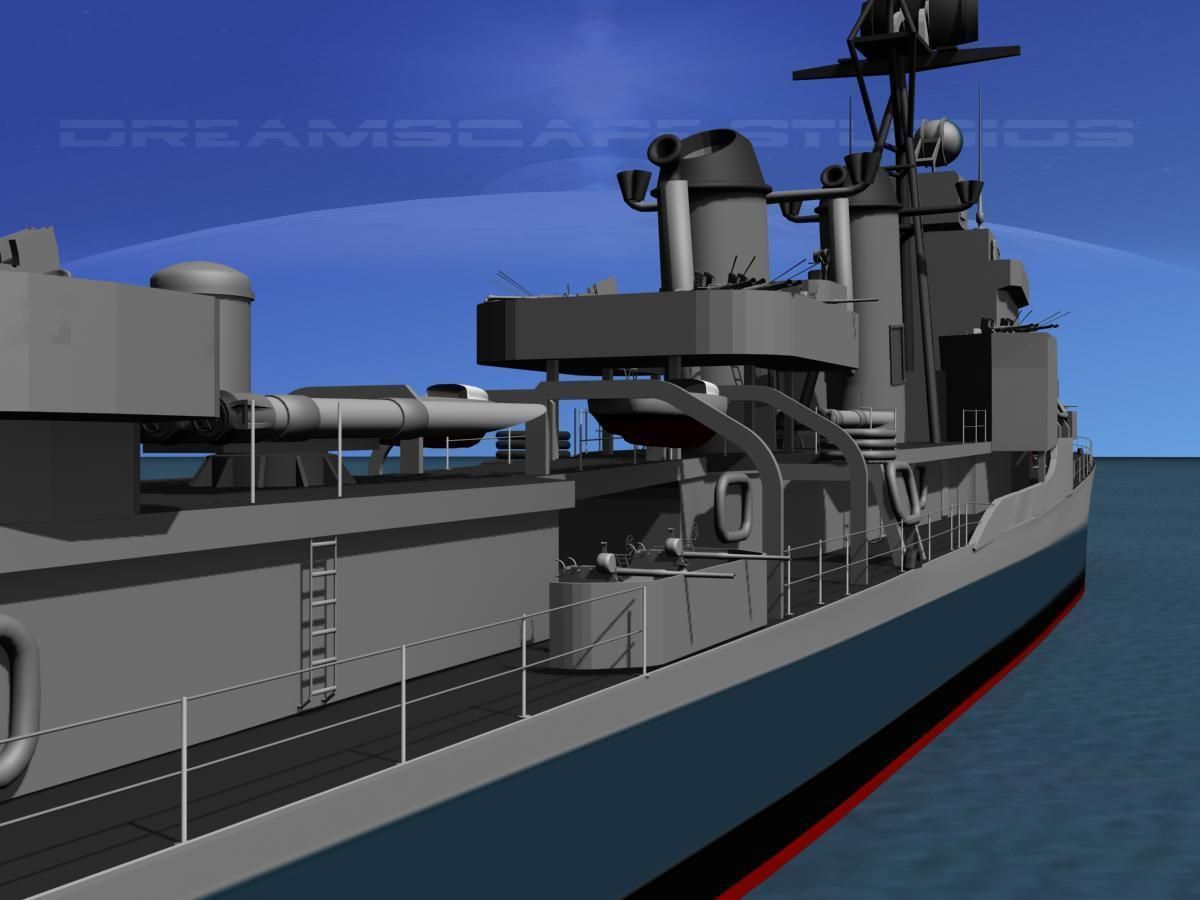 Gearing Class Destroyer DDR-831 USS Goodrich 3D model_3