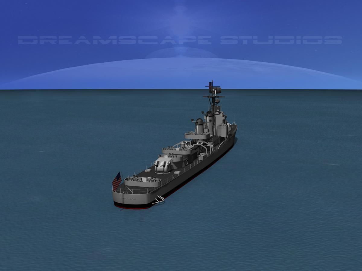 Gearing Class Destroyer DDR-831 USS Goodrich 3D model_10