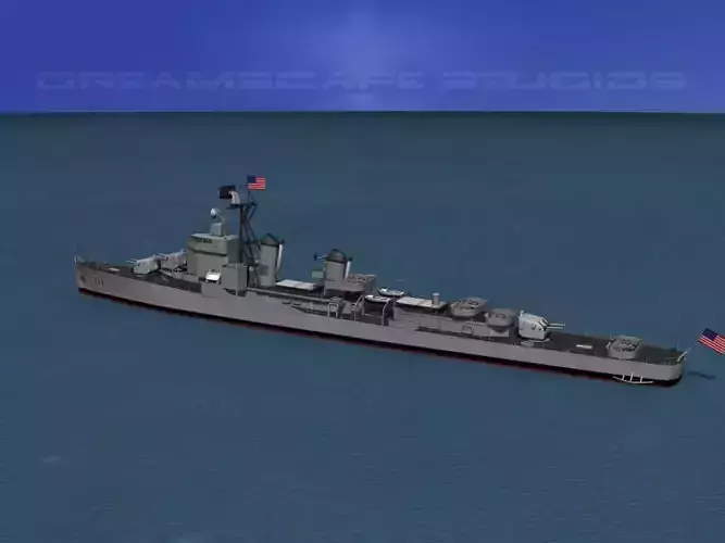 Gearing Class Destroyer DDR-831 USS Goodrich 3D model