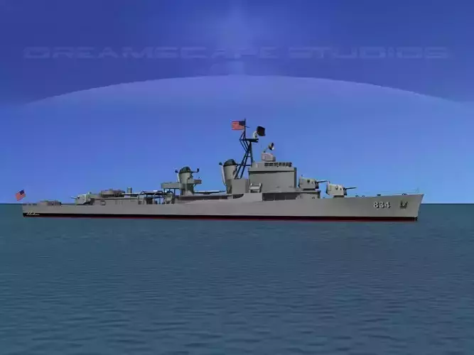 Gearing Class Destroyer DDR-834 USS Turner 3D model