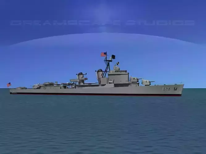 Gearing Class Destroyer DDR-842 USS Fiske 3D model