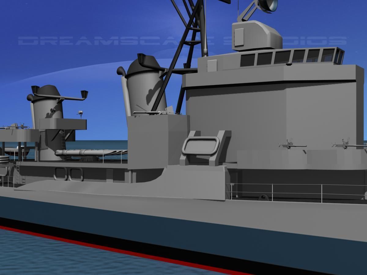 Gearing Class Destroyer DDR-874 USS Duncan 3D model_2