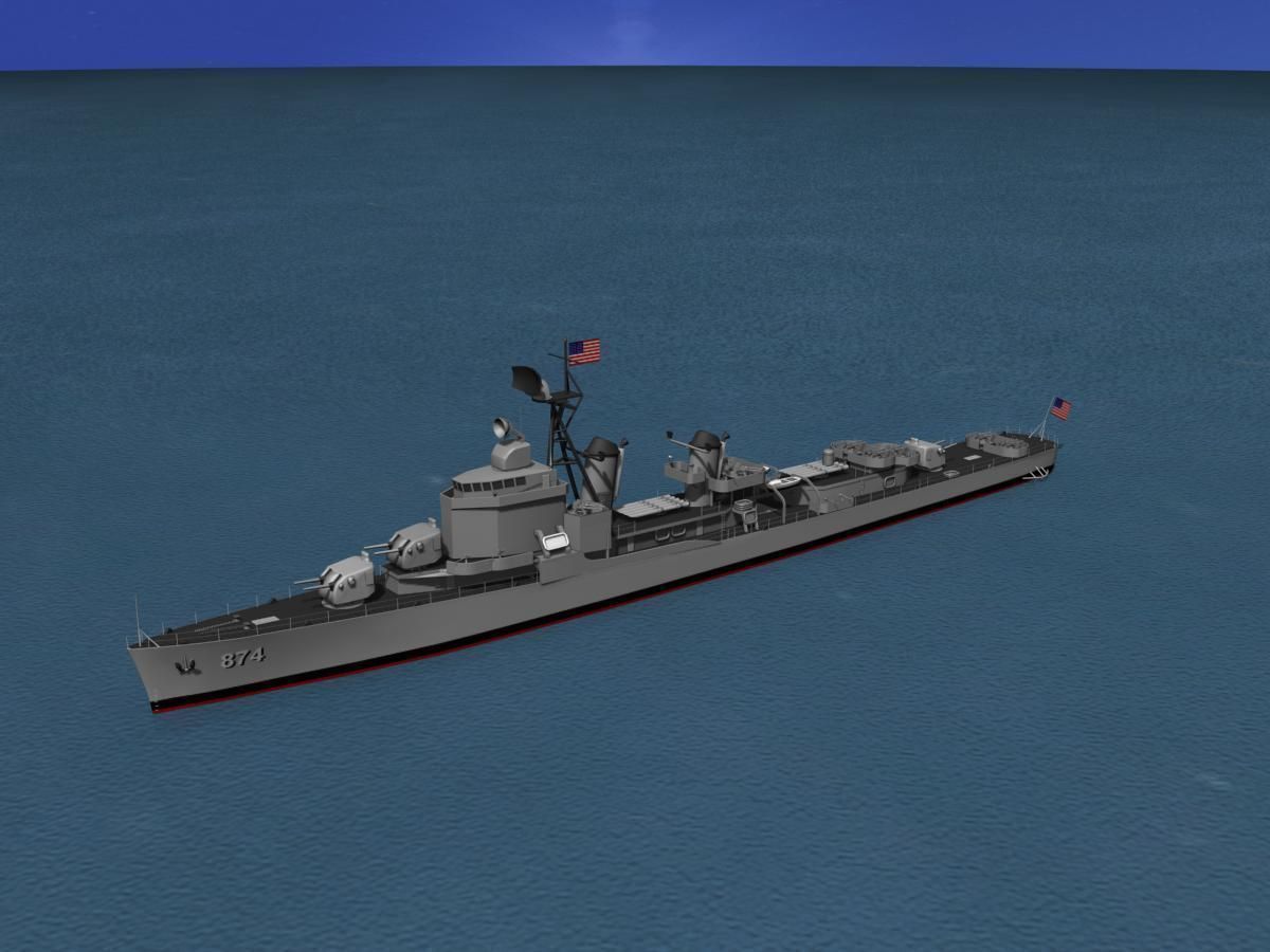 Gearing Class Destroyer DDR-874 USS Duncan 3D model_13