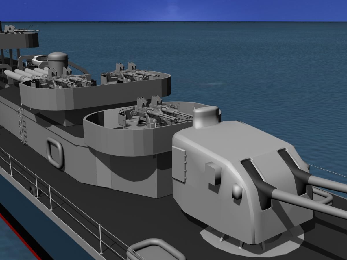 Gearing Class Destroyer DDR-874 USS Duncan 3D model_4
