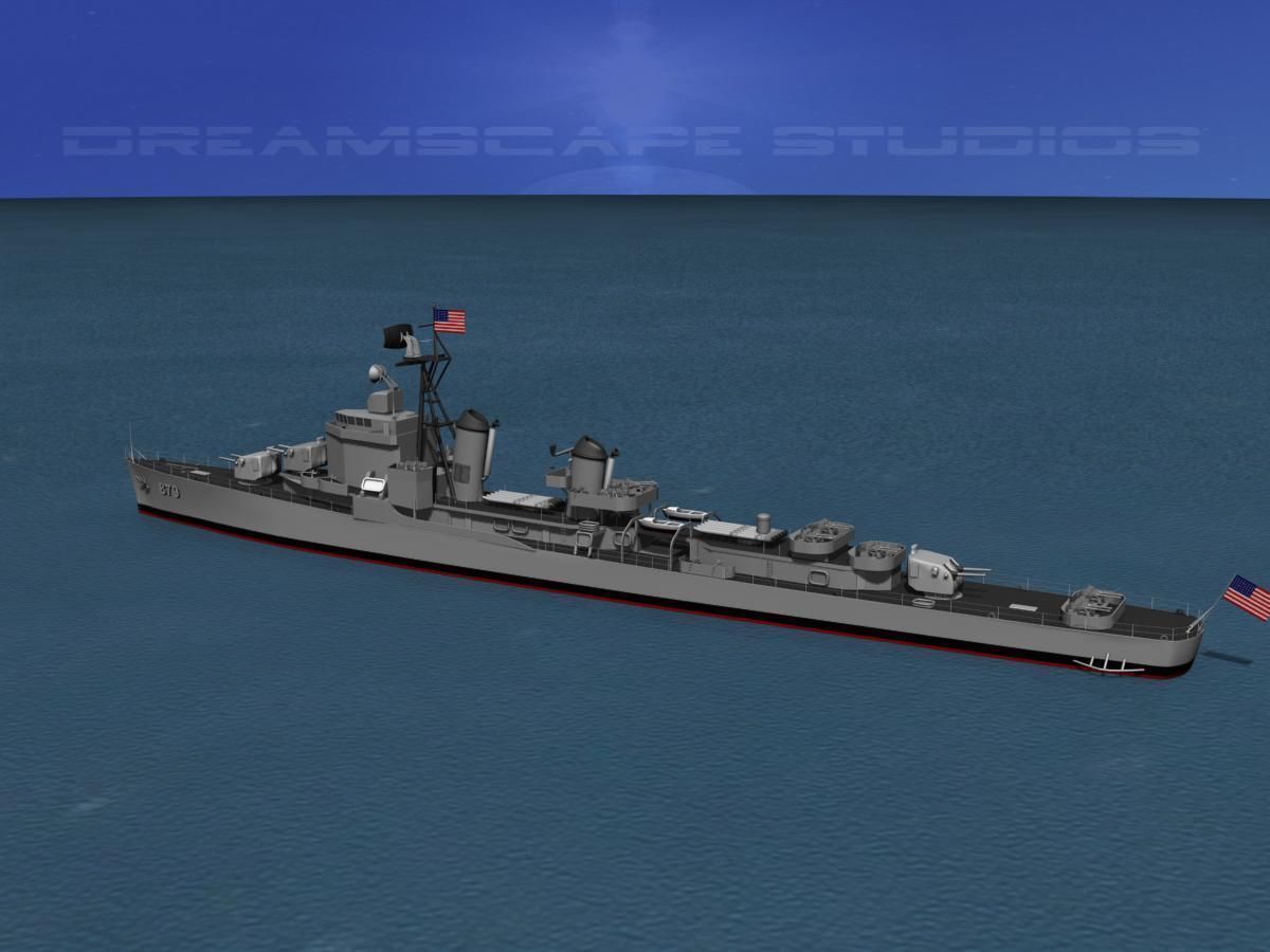 Gearing Class Destroyer DDR-879 USS Leary 3D model_11