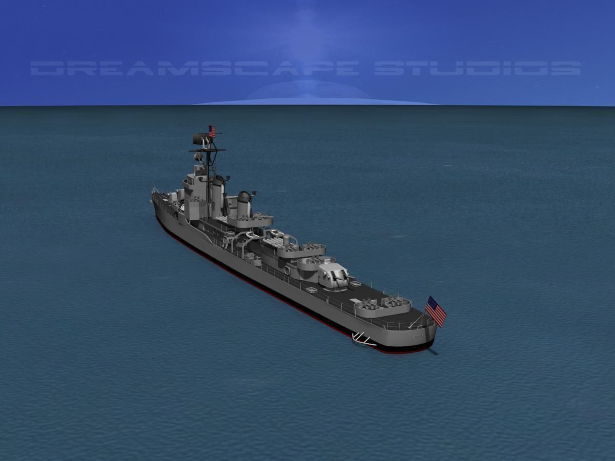 Gearing Class Destroyer DDR-880 USS Dyess 3D model_10