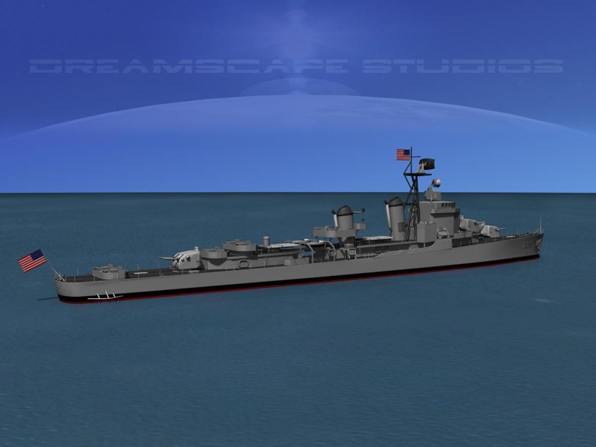 Gearing Class Destroyer DDR-880 USS Dyess 3D model_2