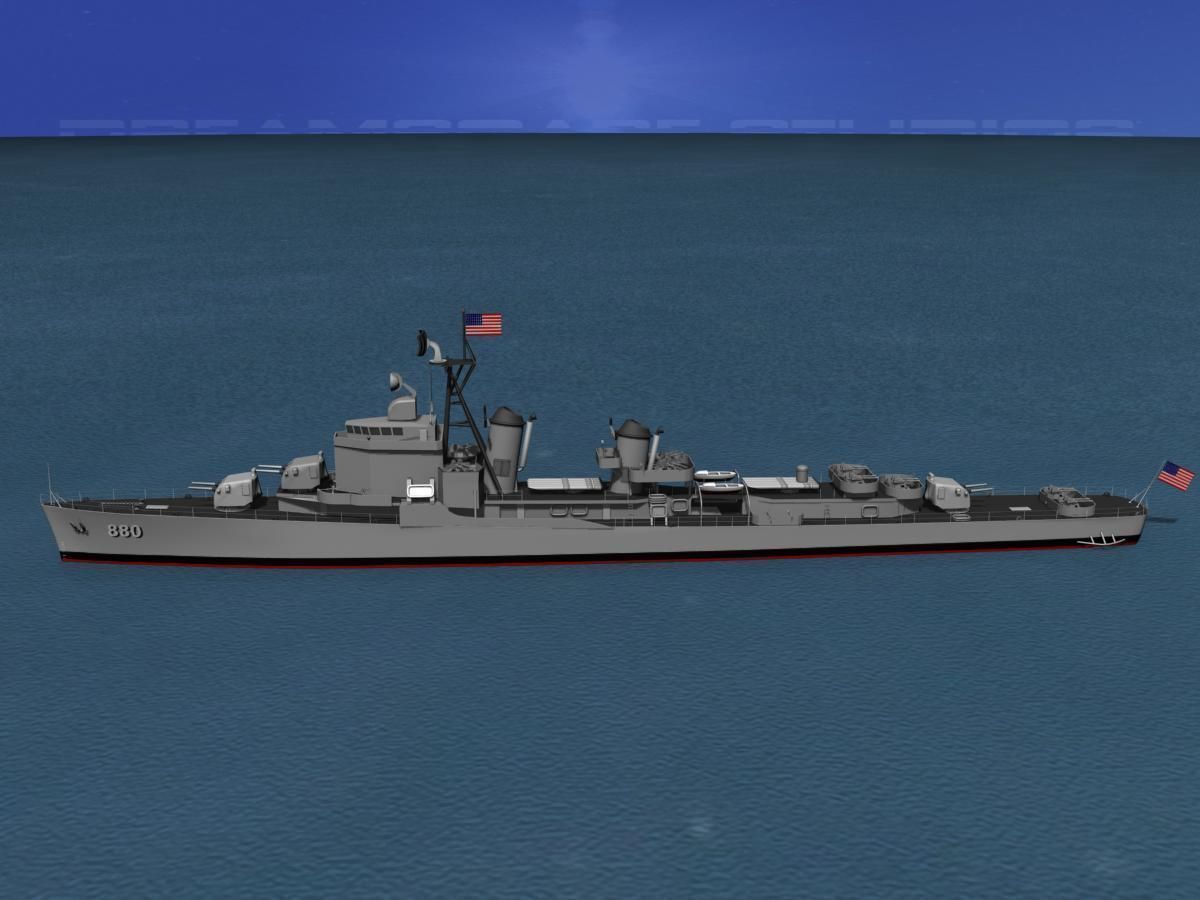 Gearing Class Destroyer DDR-880 USS Dyess 3D model_12
