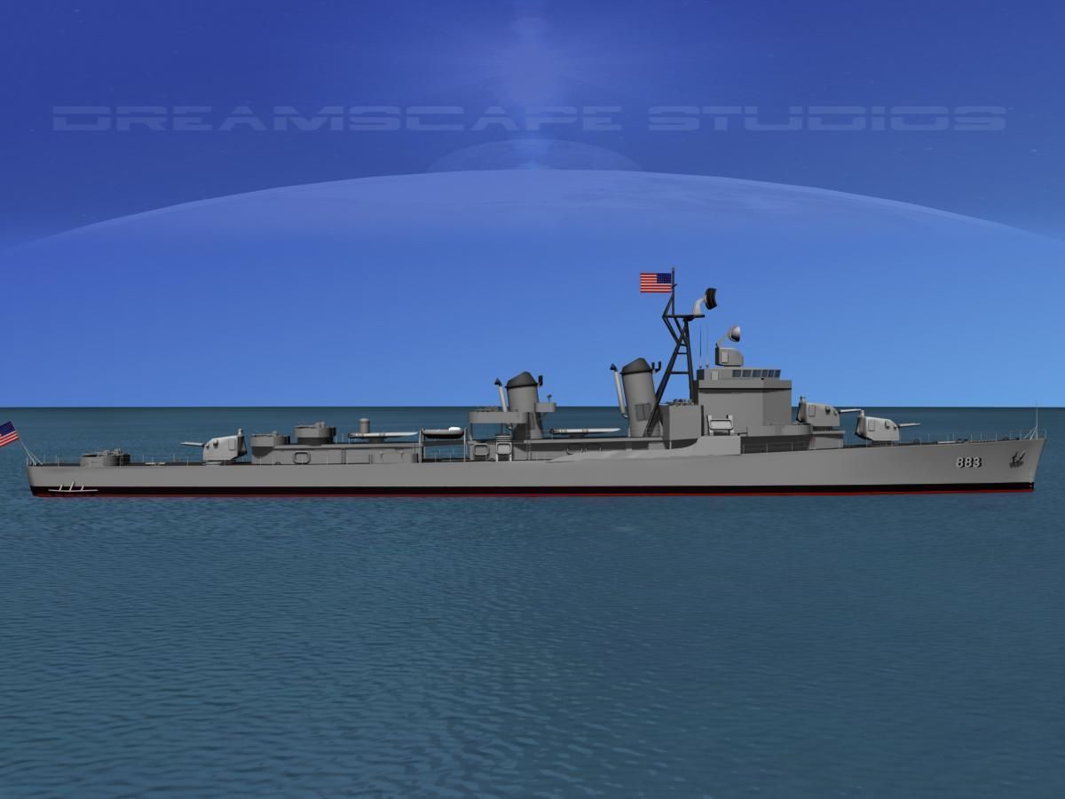 Gearing Class Destroyer DDR-883 USS Newman K Perry 3D model_9