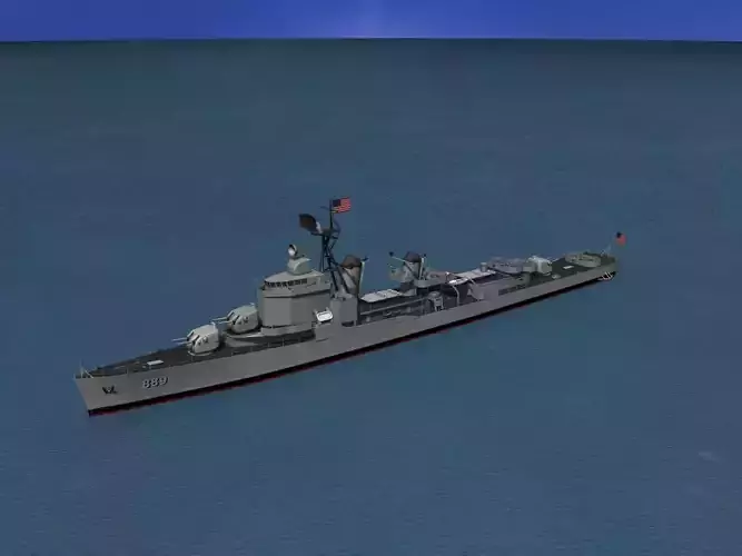 Gearing Class Destroyer DDR-889 USS Ohare 3D model