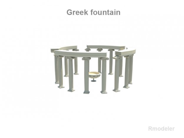 Greek fountain 3D model_1