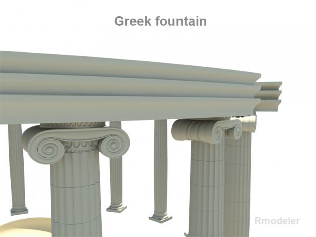 Greek fountain 3D model_2