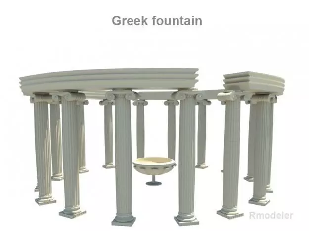 Greek fountain 3D model_0