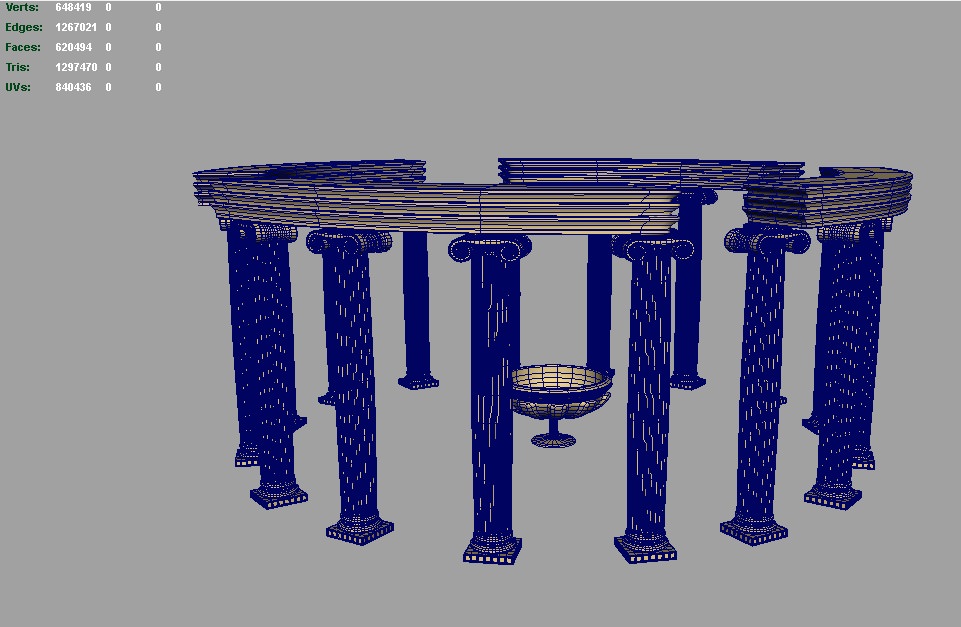 Greek fountain 3D model_3