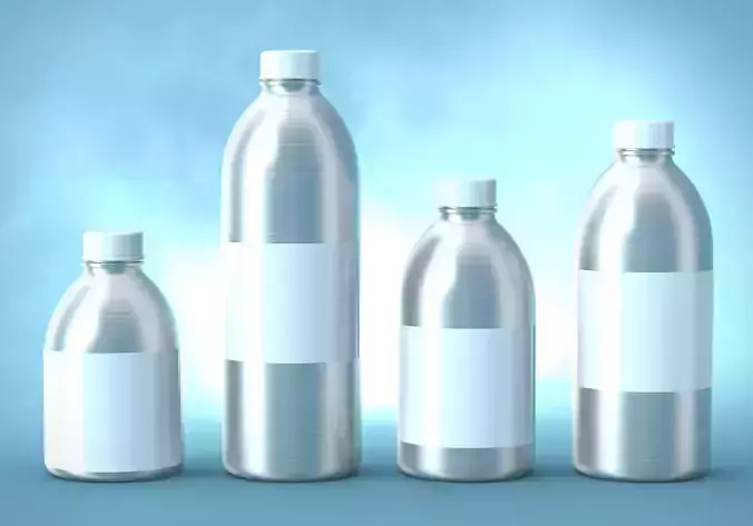 Aluminium Bottles 3D model