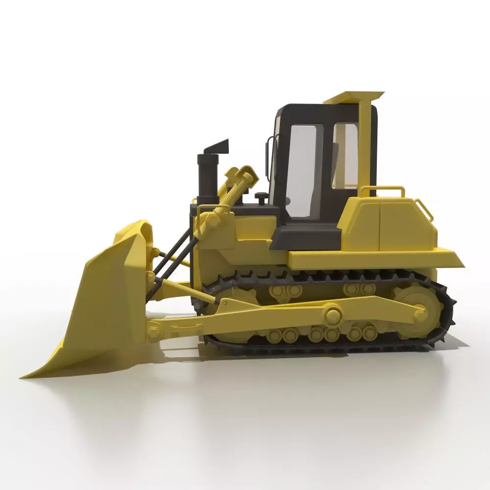 Cartoon bulldozer 3D model_0