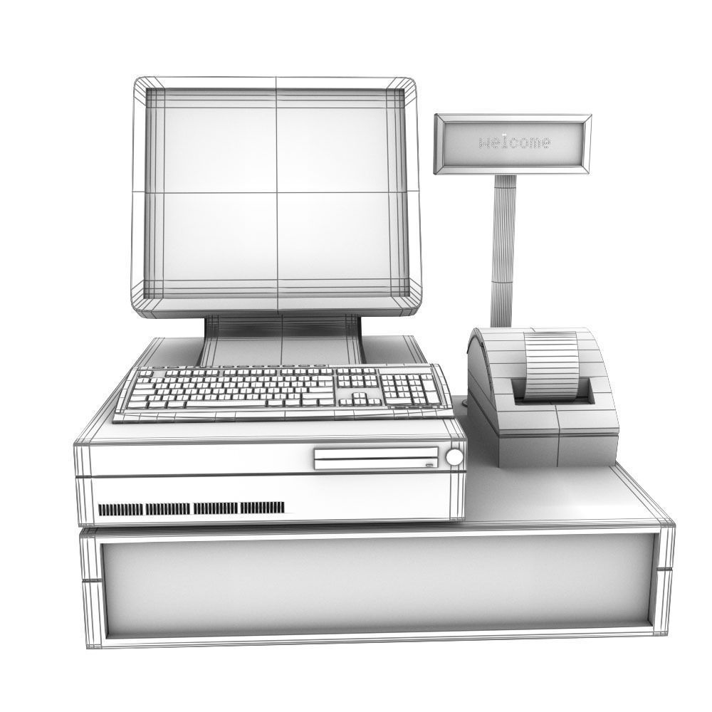 cashier machine 3D model_8