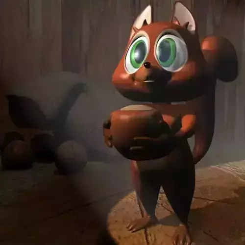 Cartoon Squirrel Rigged Low-poly 3D model