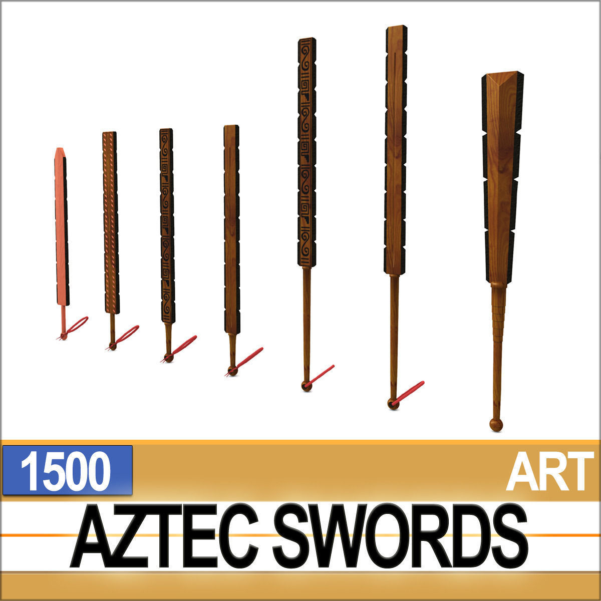 Aztec Swords Collection 3D model_3