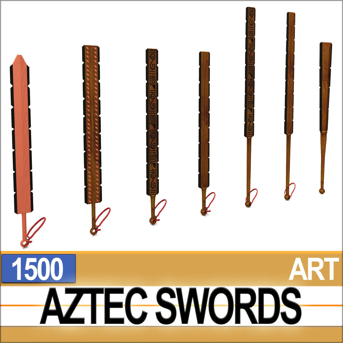 Aztec Swords Collection 3D model_1