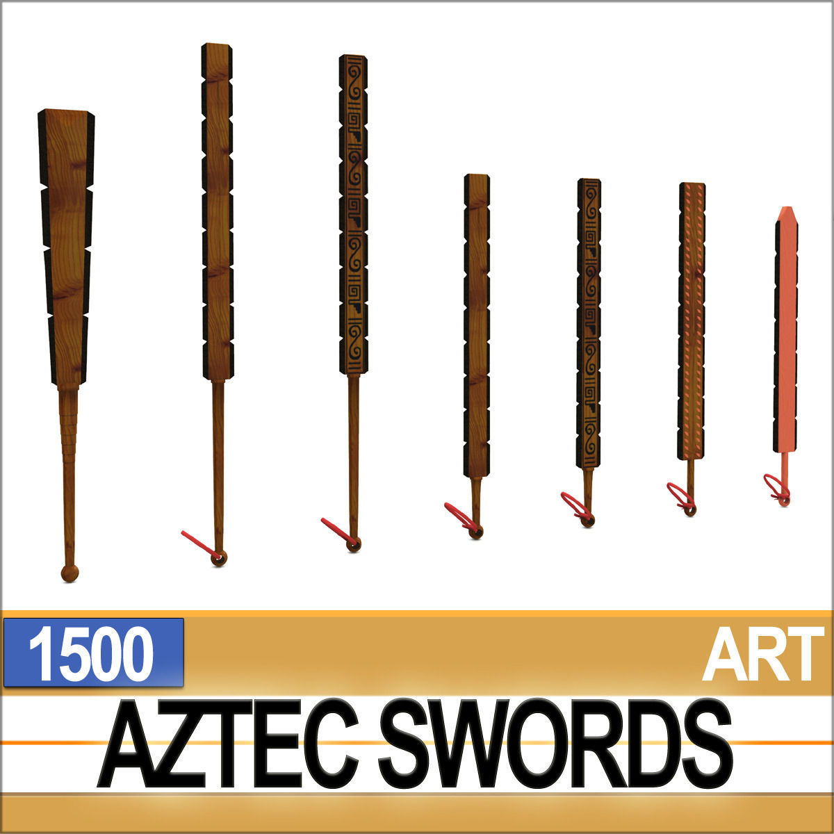 Aztec Swords Collection 3D model_2