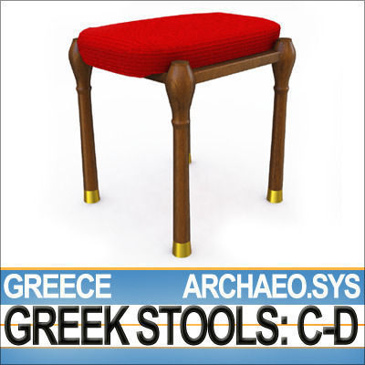 Greek Stools Set C D 3D model_1