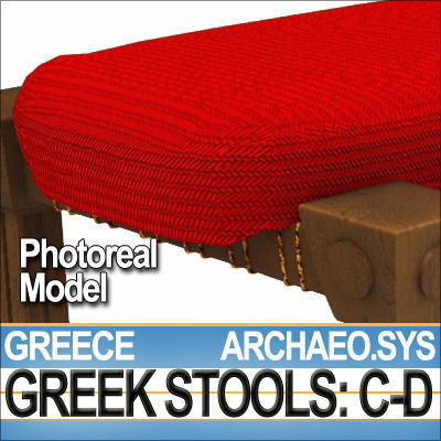 Greek Stools Set C D 3D model_8