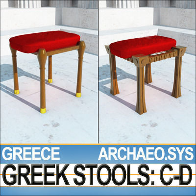 Greek Stools Set C D 3D model_10