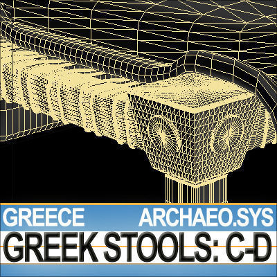Greek Stools Set C D 3D model_11