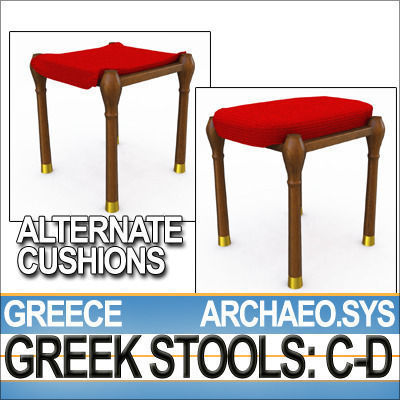 Greek Stools Set C D 3D model_3