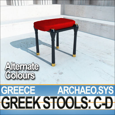 Greek Stools Set C D 3D model_6