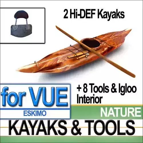 Eskimo Kayaks and Igloo Tools Package 3D model