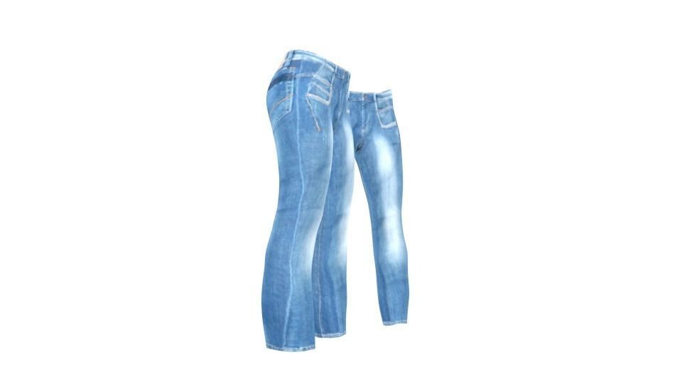 Jeans denim Low-poly 3D model_2