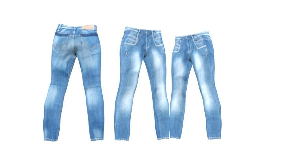 Jeans denim Low-poly 3D model_1