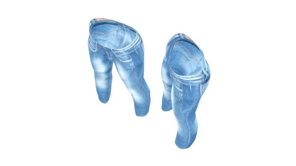 Jeans denim Low-poly 3D model_3