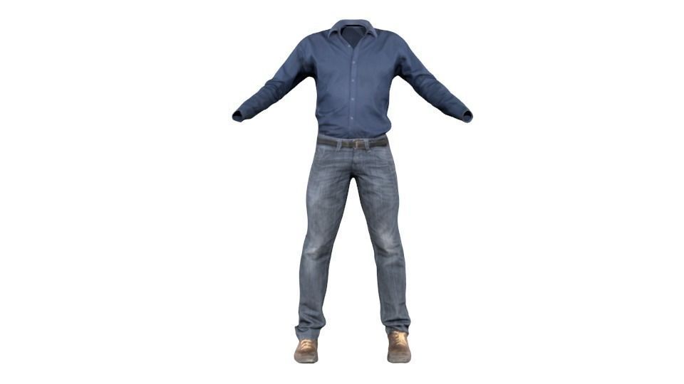 Work Suit Low-poly 3D model_0