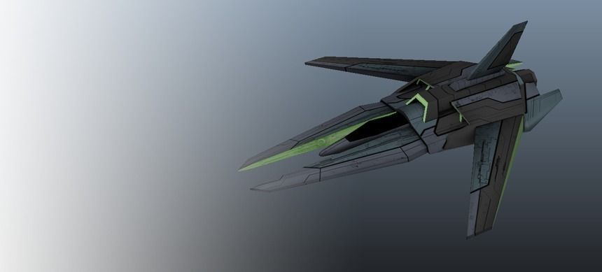 Animated Spacecraft Low-poly 3D model