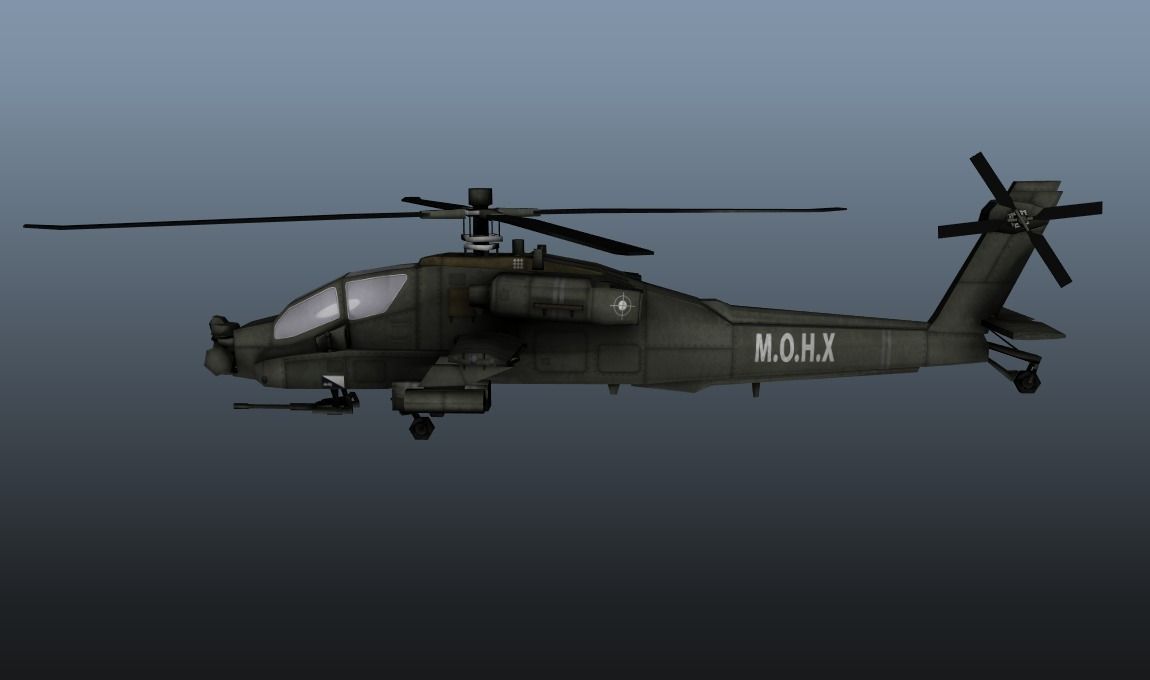 Apache helicopter - helicopter Low-poly 3D model