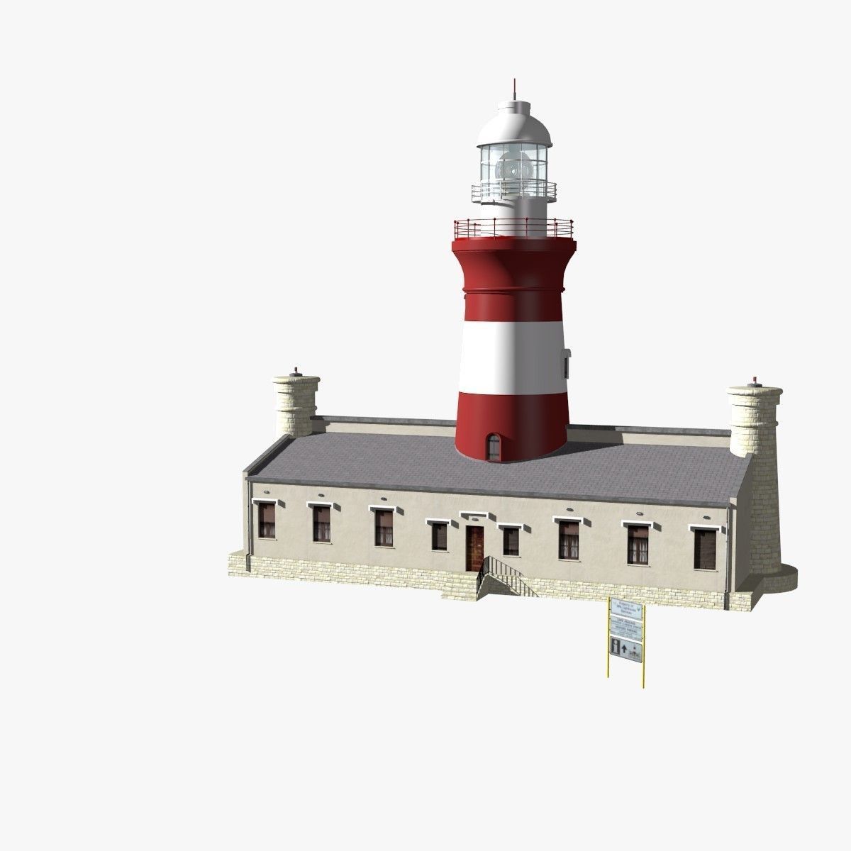 Cape Aghulas Lighthouse 3D model_6