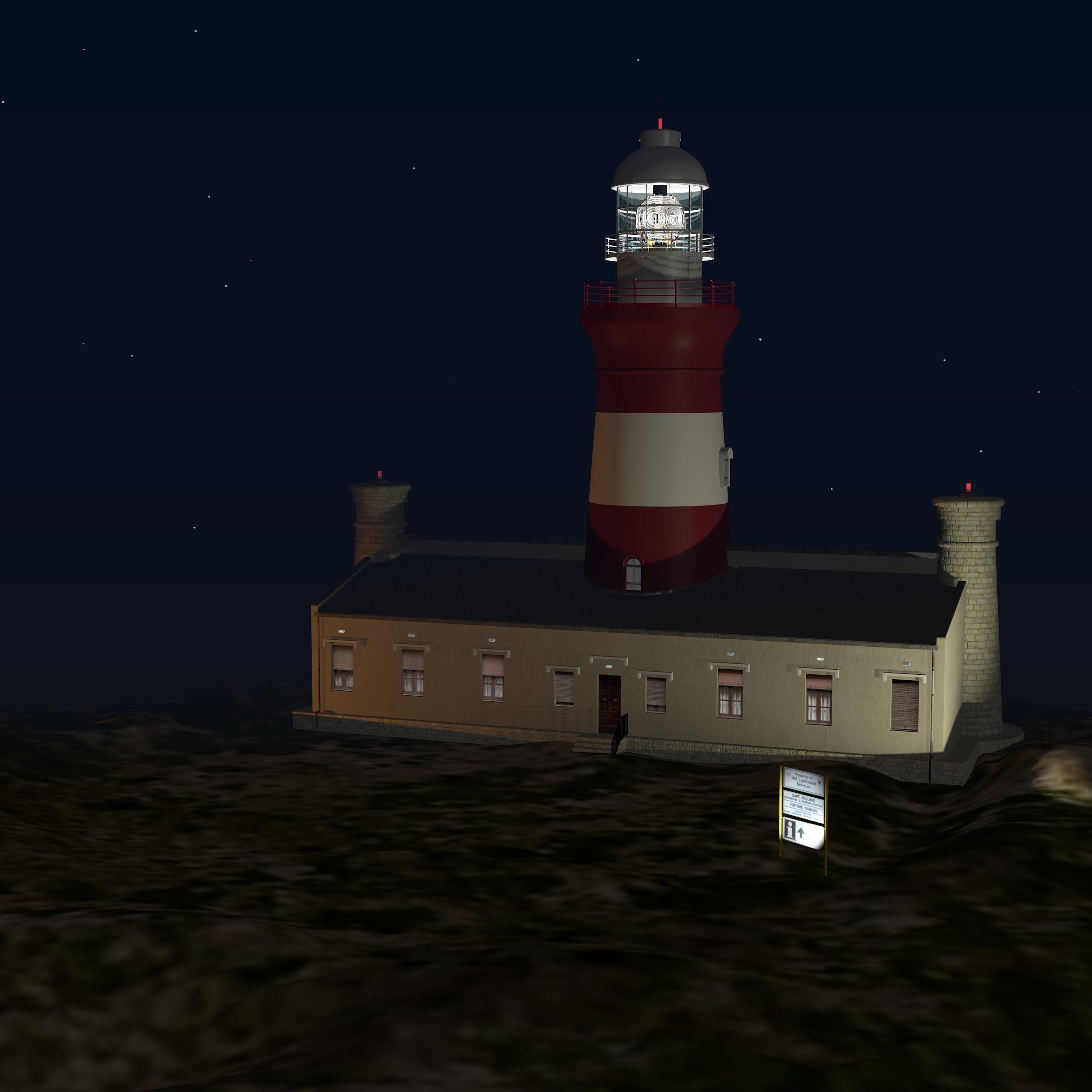 Cape Aghulas Lighthouse 3D model_3