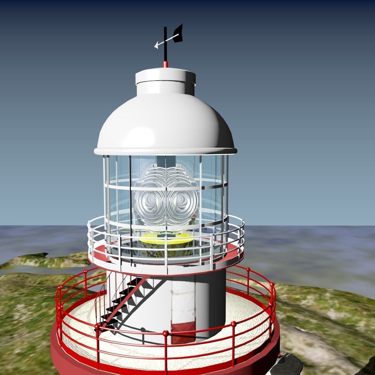 Cape Aghulas Lighthouse 3D model_8
